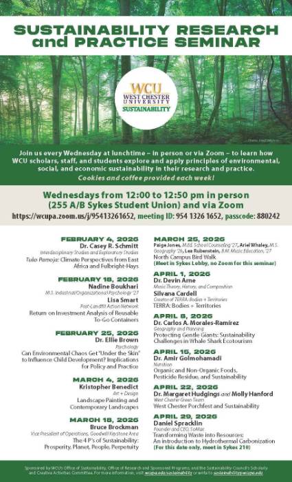 Sustainability Research and Practice Seminar Flyer. Click for PDF.