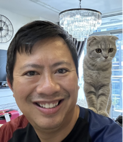Linh Ngo with cat Linh Ngo and cat