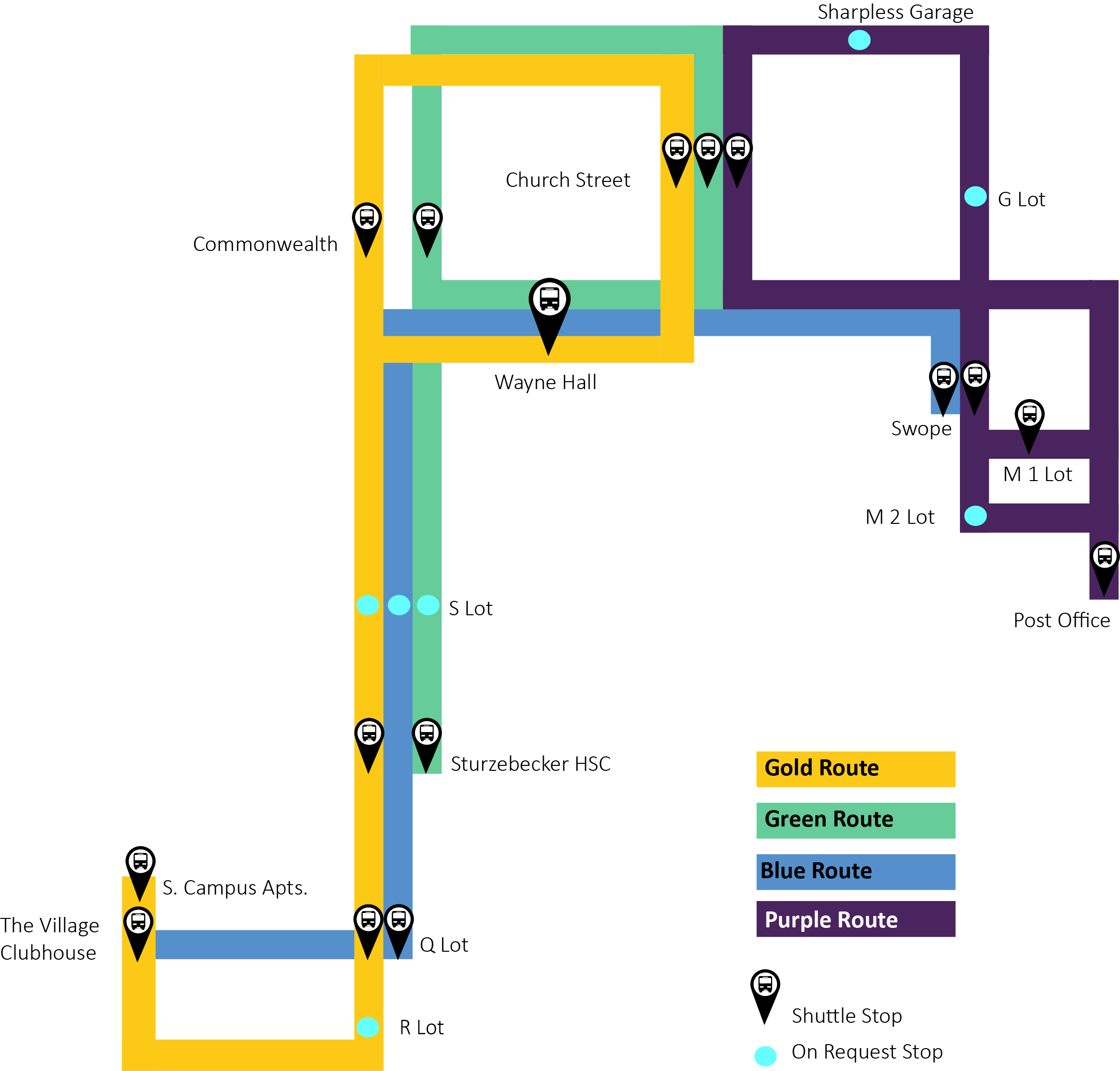 N-S Shuttle Map