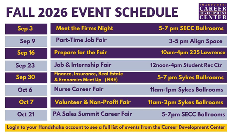Fall 2026 Event Schedule