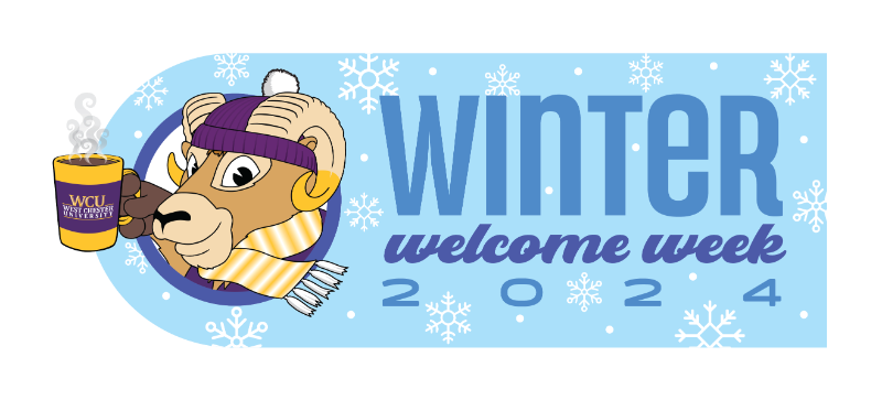 Winter Welcome Days logo with pictues of students in snow
