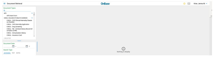 Screenshot of onbase