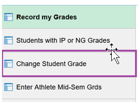 Submit Change to Grade