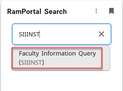 Figure 7 Ramportal Search SIIINST