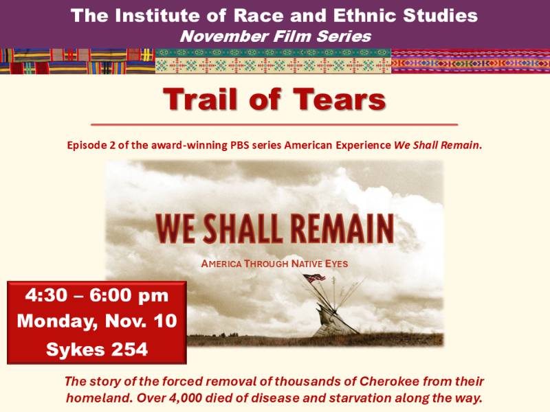 Trail of Tears flyer Trail of Tears flyer