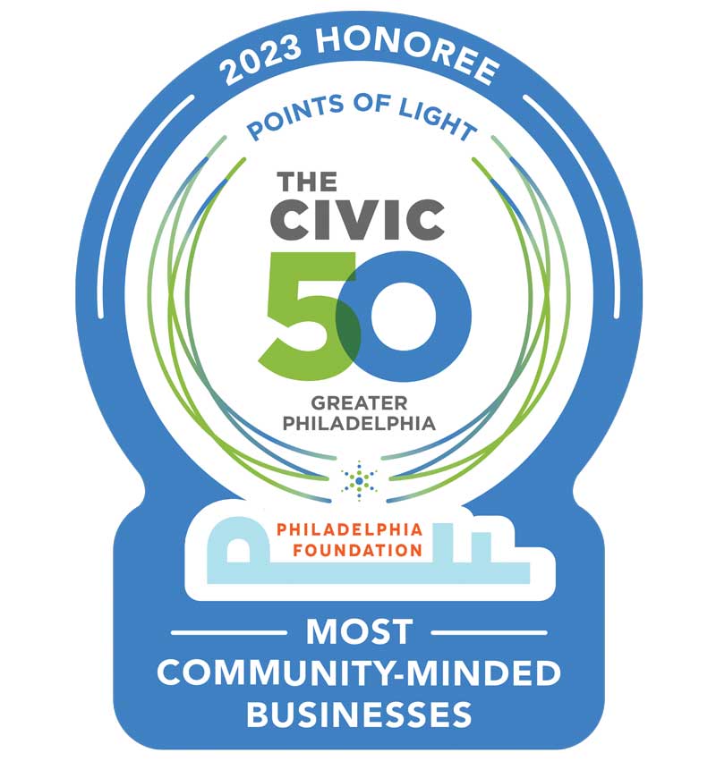 2023 Honoree Points of Light. The Civic 50 Greater Philadelphia. Philadelphia Foundation. Most Community-Minded Businesses