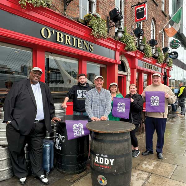 Six WCU alumni visited Dublin, Ireland, in April 2024 for the Intellenet Conference (L-R): Eric De Van ’88, Michael Gallela ’21, Margaret Hunt ’88, Jeffrey Friedman ’94, Laura Taylor ’90, and Jeffrey Stein ’91