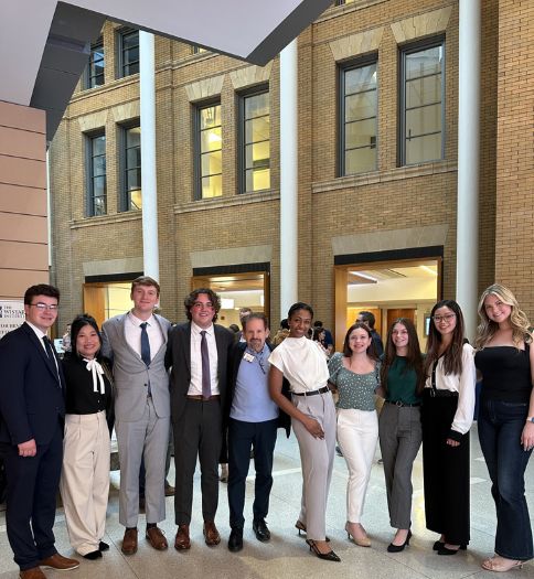 WCU students and WCU’s Cottrell Center’s entrepreneur-in-residence Marc Duey Wistar Institute's Life Science Innovation Shark Tank competition.