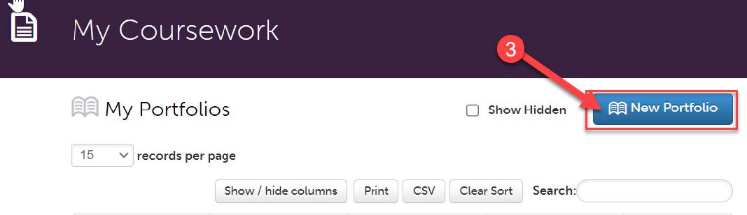 new portfolio button