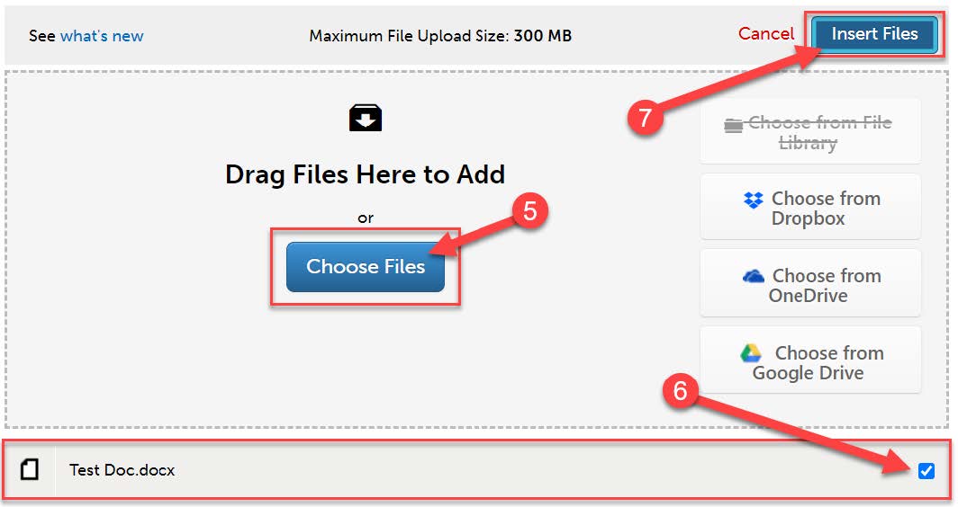how to insert files