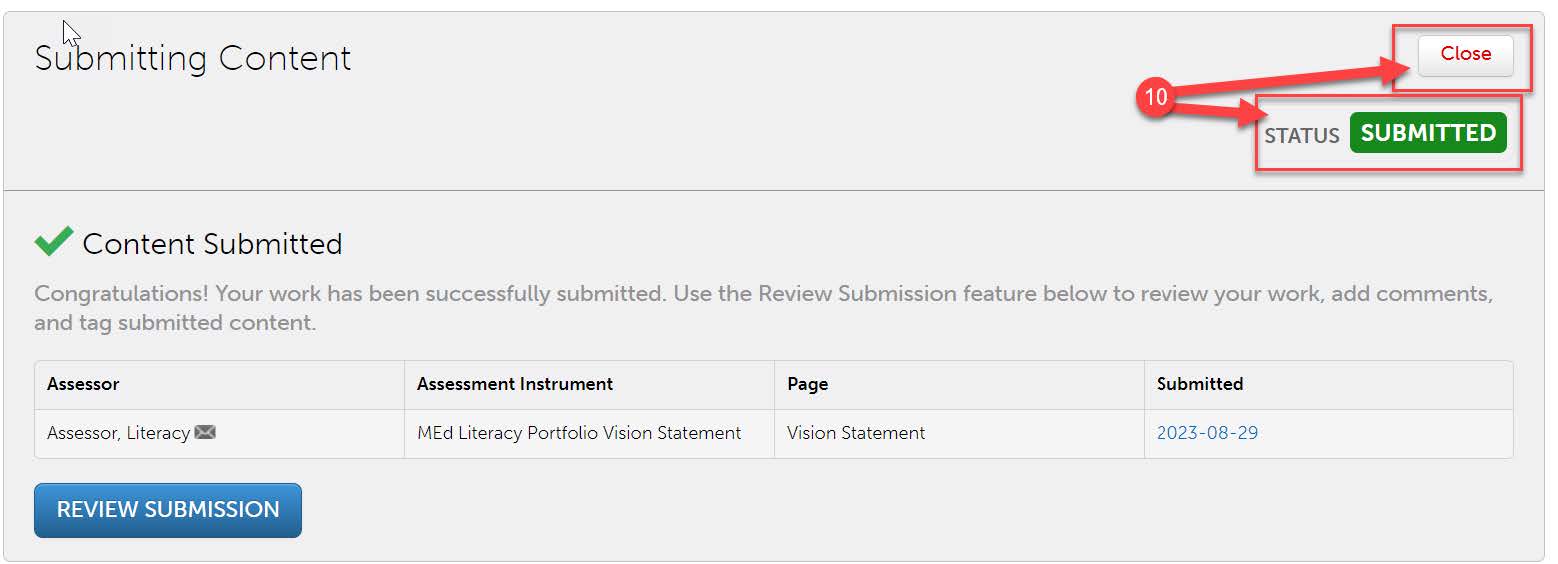 Submission status