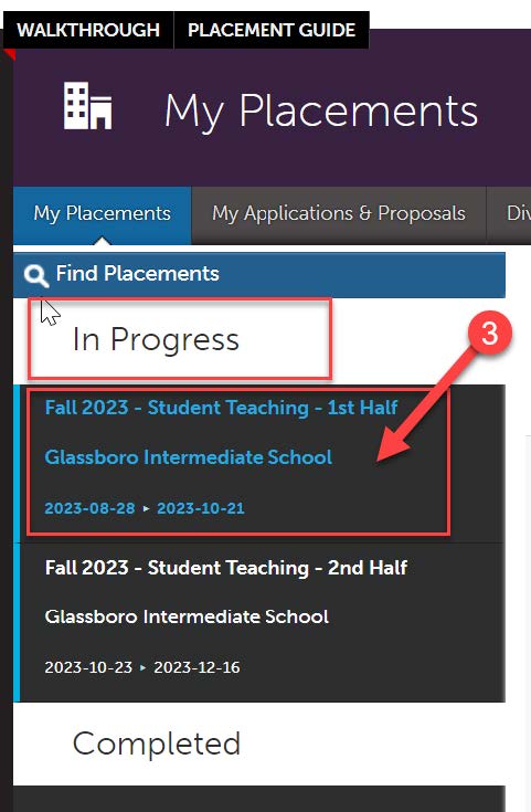 in progress placements