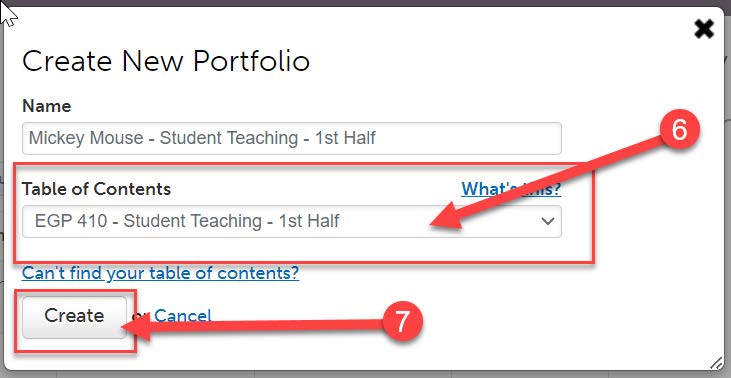 create new portfolio