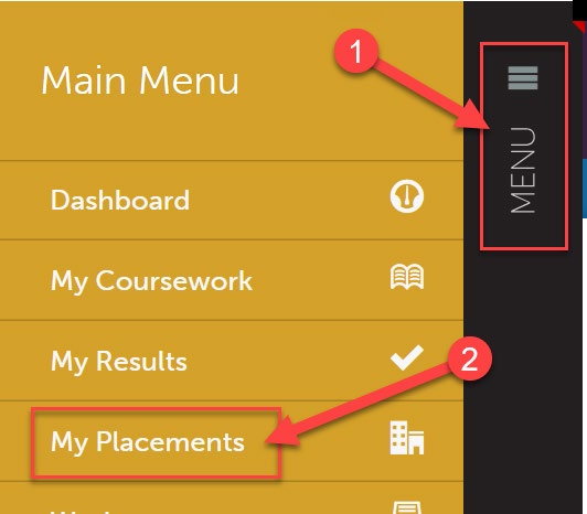 my placements menu