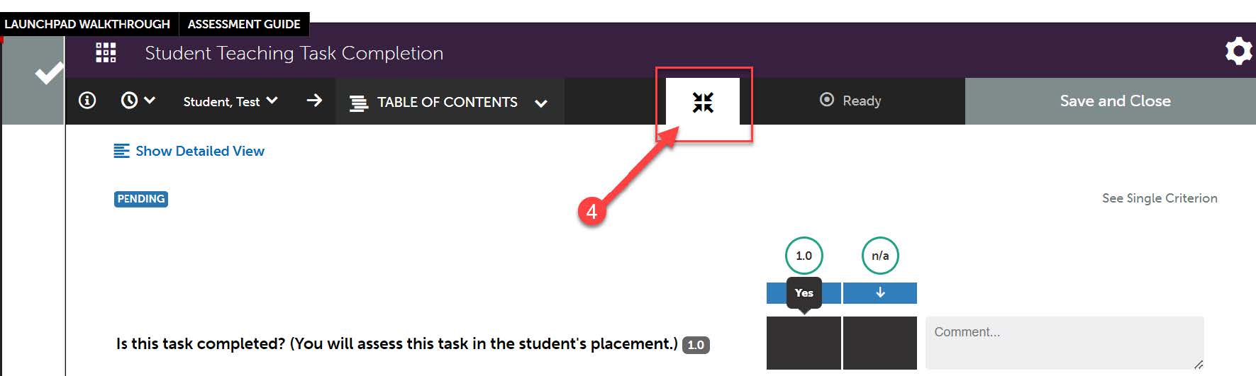 student teaching task completion rubric