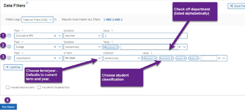 Navigate Report: Students Not in Good Standing by Department 1