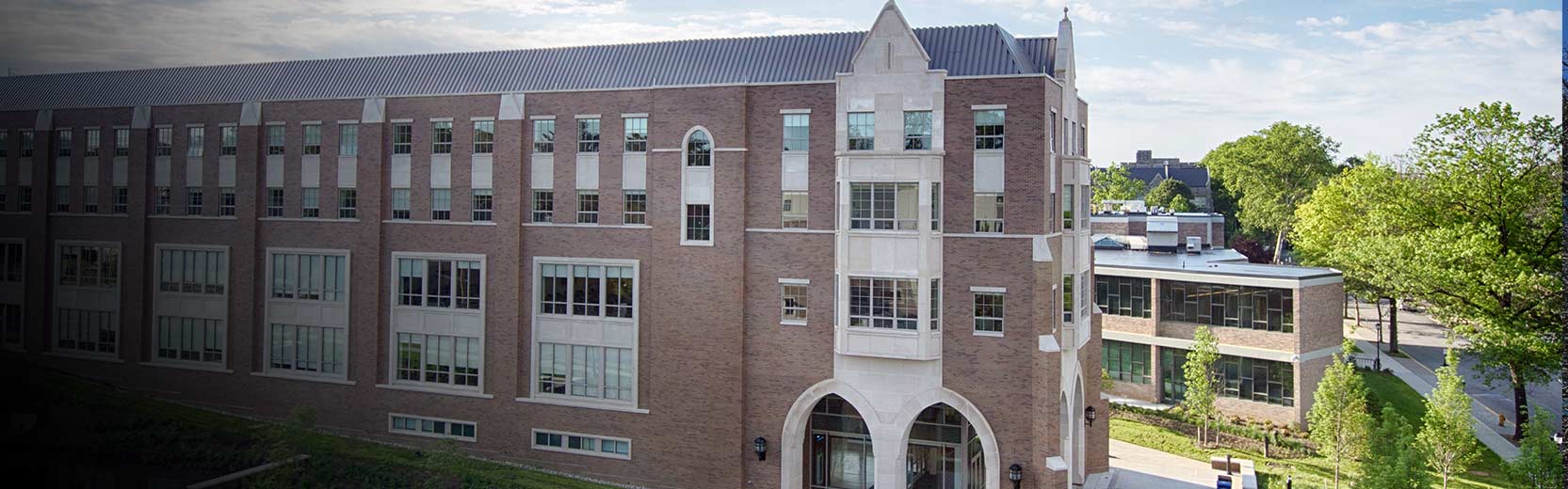 Arial photo of the Business and Public Management Center.