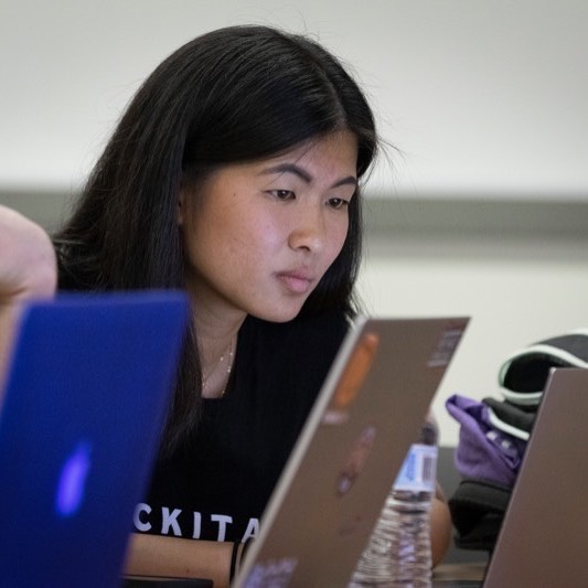 Student Working on Laptop