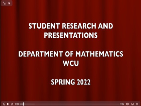 S22 WCU Math Student Presentations