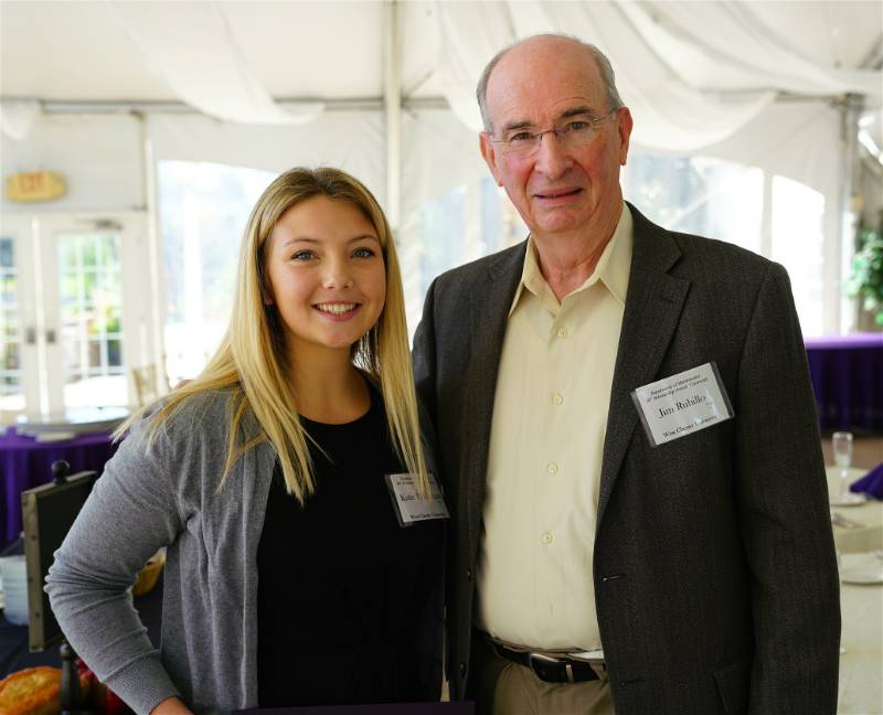 Mr. James Rubillo ‘63, DSc (Hon) ’04 and Katie P. Deegan, recipient of the Class of 1963 Scholarship for Promising Math Education Majors