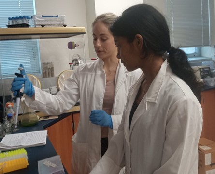 Students in lab coat