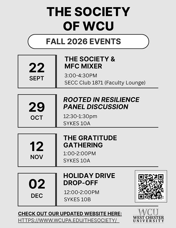Decorative graphic of spring 2026 events. Events are listed on the webpage. 
